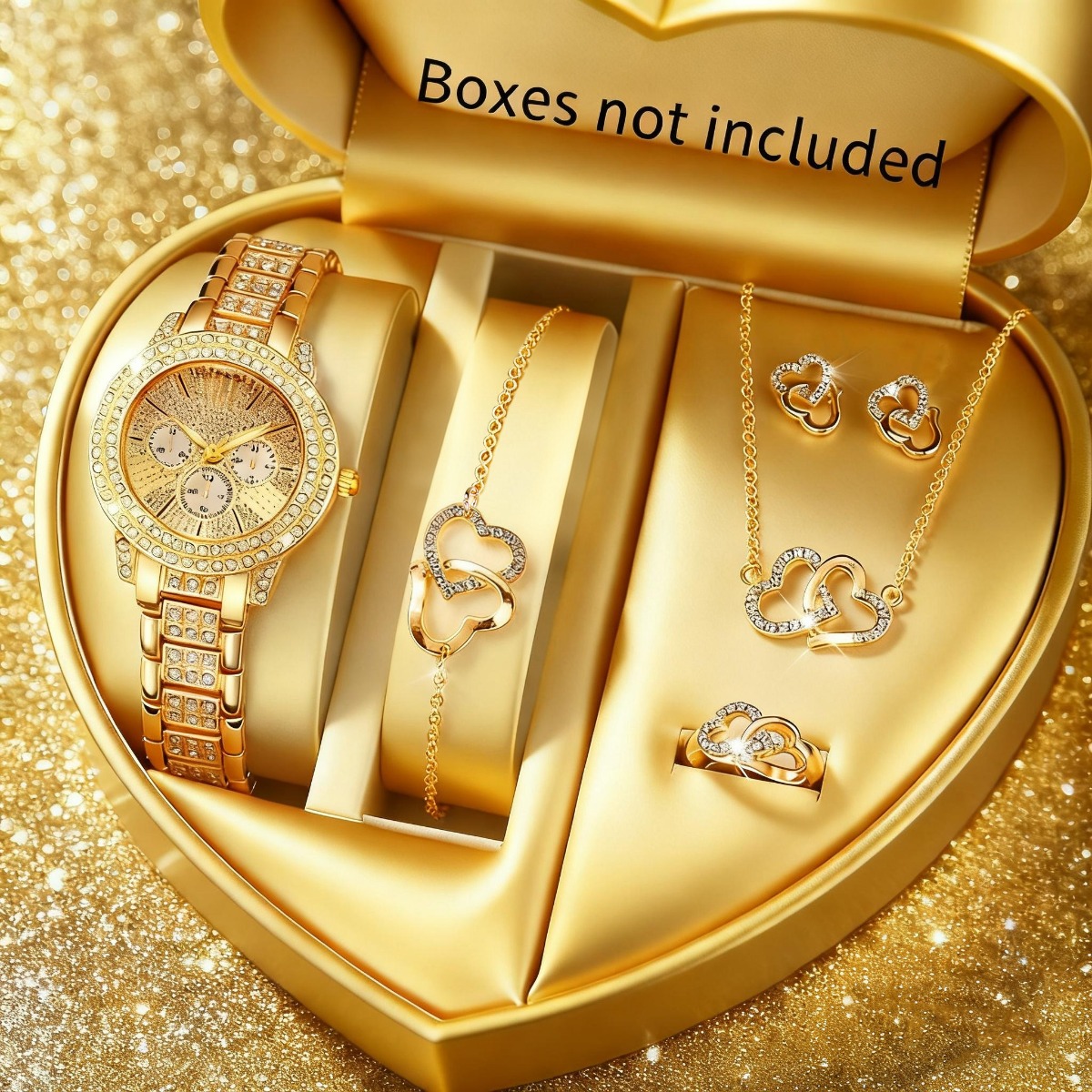 Jewelry Watches Luxury - 6 STKS Luxe Strass Vrouwen Horloge