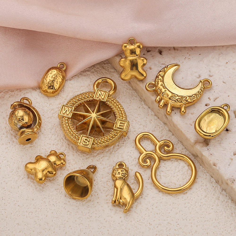 Moon Star Earrings - 5 stuks roestvrij staal kitten globe