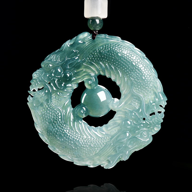 The Jewelry & Watches - Natuurlijke echte smaragd blauw water jade