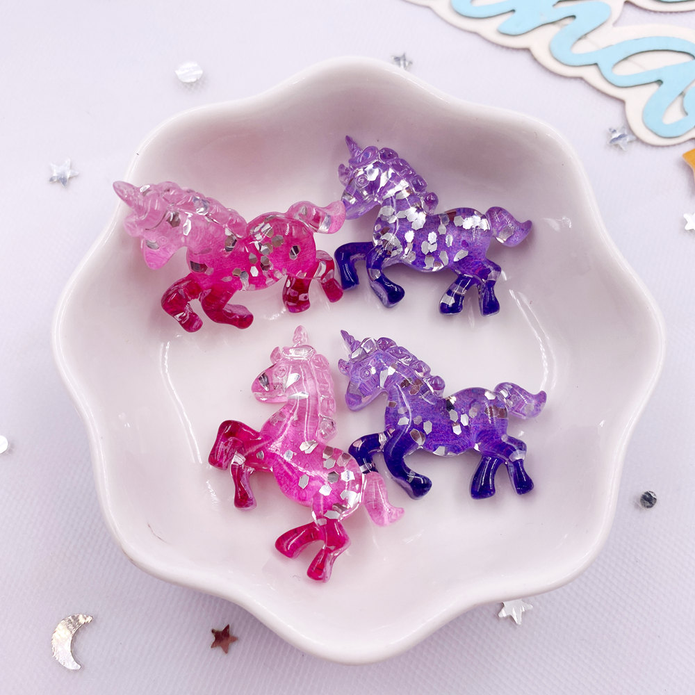 Paradise Jewelry & Watches Llc Miami - 6 STKS Kleurrijke Hars Glitter 3D