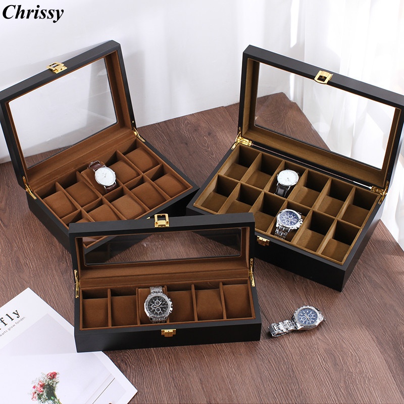 Jewelry Box That Holds Watches - Handgemaakte Luxe Houten 6/10/12 Grids Horlogedozen