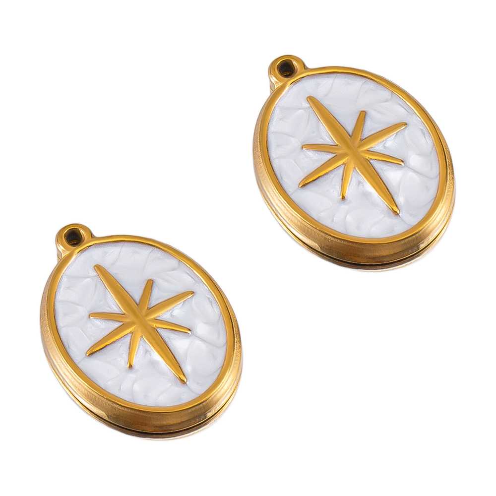 2 Stuks Wit Emaille Rvs Holle  - Moon Star Earrings recensie en prijs