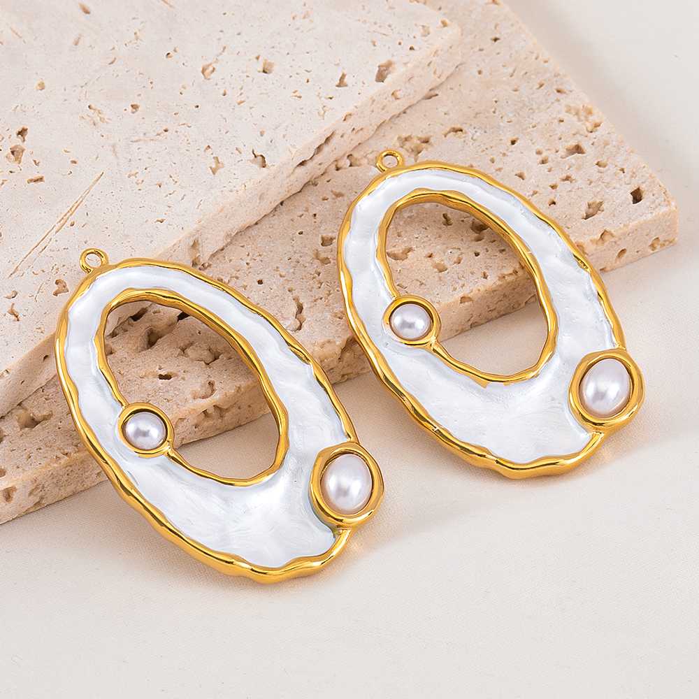 2 Stuks Wit Emaille Rvs Holle  - Moon Star Earrings recensie en prijs