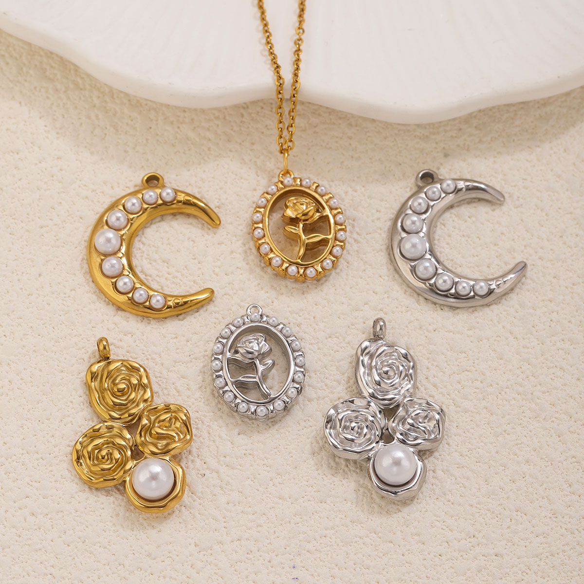 5 stuks roestvrij staal 18K ve - Moon Star Earrings recensie en prijs