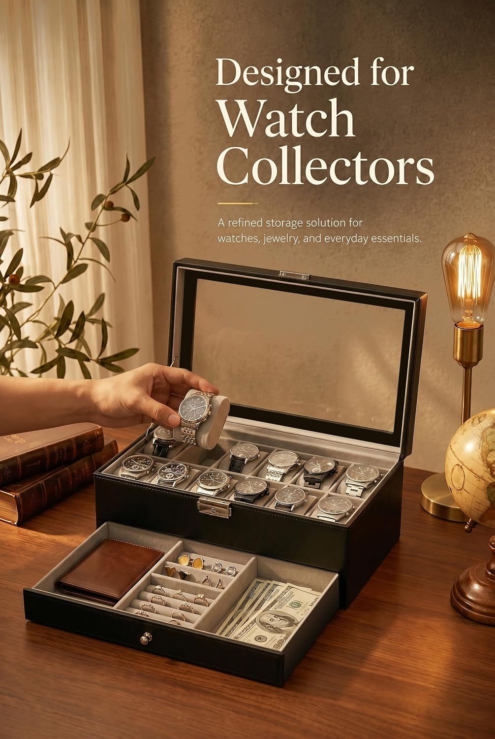 Horloge-opbergdoos voor mannen - Jewelry And Watches Box recensie en prijs