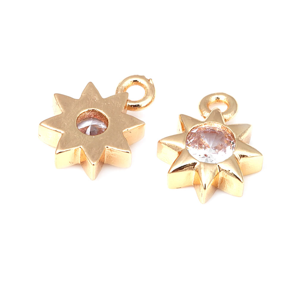 18K Goudkleurige Messing Zirko - Moon Star Earrings recensie en prijs